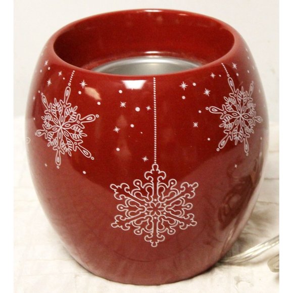 Yankee Candle Scenterpiece Tart Warmer Wax Red Snowflakes Barrel Round Electric - Picture 3 of 9
